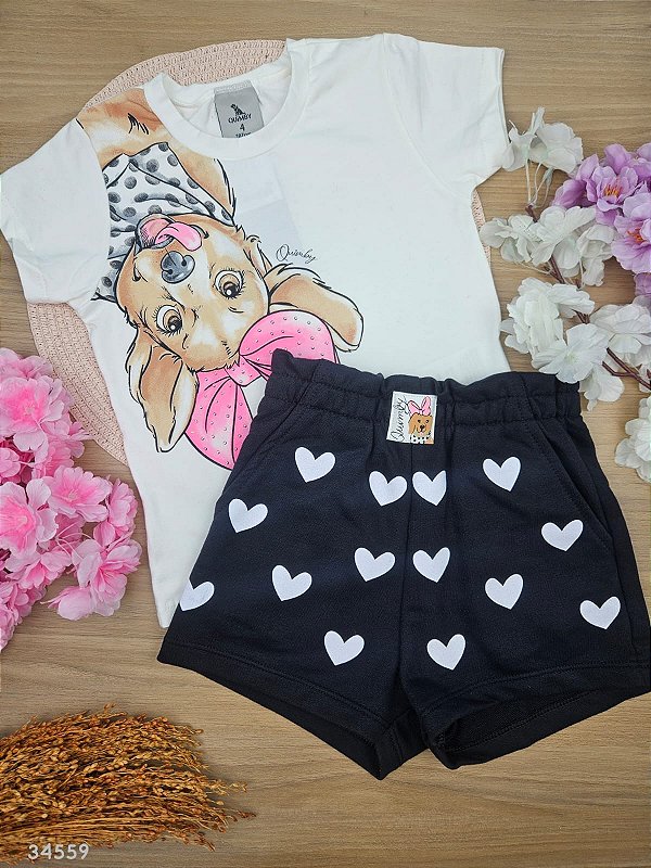 Conjunto Blusa e Short Cachorrinha Quimby