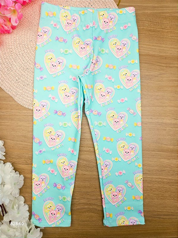 Calça Legging em Molecotton Verde clean Infanti Menina