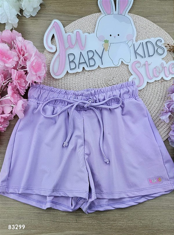 Shorts em Malha com Proteção UV 50+ Kukiê Infantil Menina