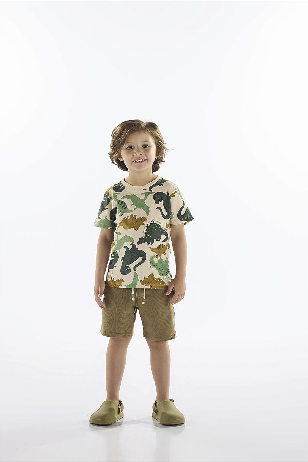 CAMISETA MANGA CURTA EM MEIA MALHA ABSTRATO UP BABY