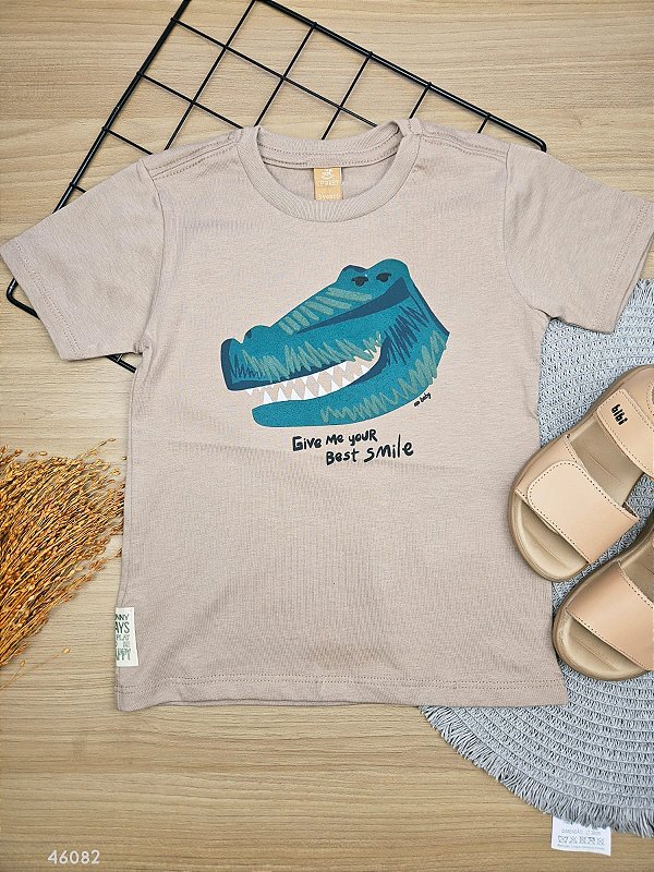 Camiseta Manga Curta em Malha Jacaré Up Baby