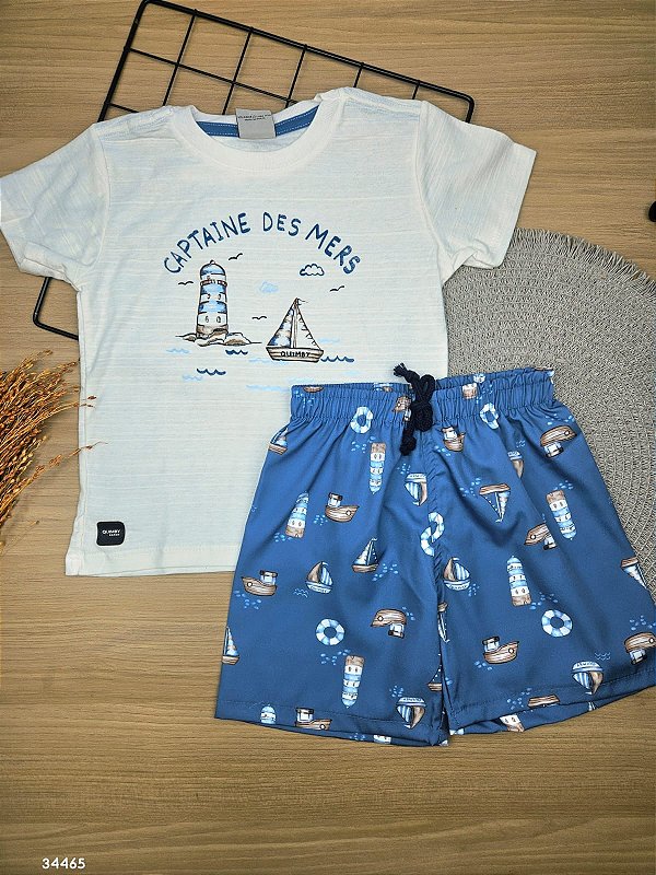 Conjunto Blusa e Bermuda em Microfibra Quimby