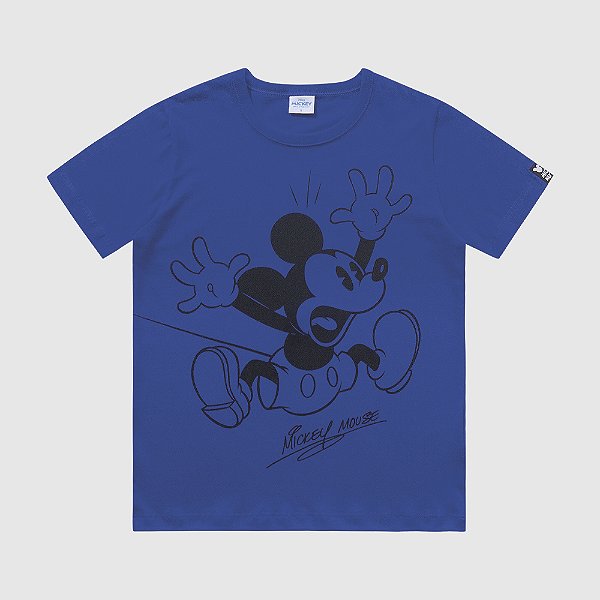 CAMISETA EM MALHA Mickey Azul 100%ALGODAO MASCULINA