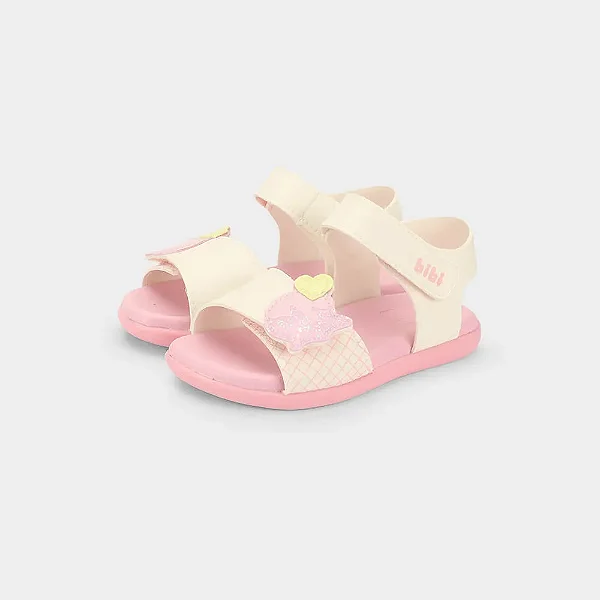 Sandália Infantil Bibi Baby Soft II Rosa de Sorvete