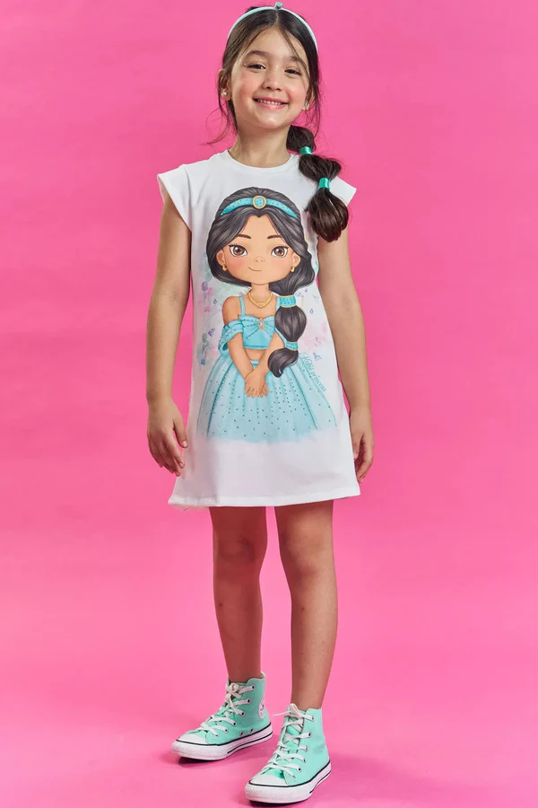 Vestido em Molecotton Jasmine Kukiê Infantil Menina