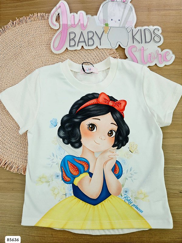 Blusa em Meia Malha Princesa Branca de Neve Kukiê Infantil Menina
