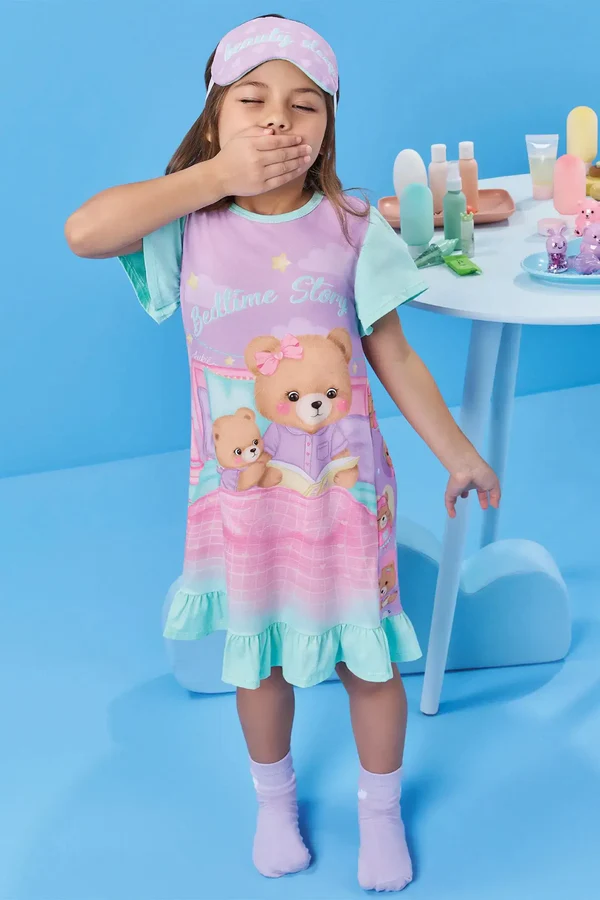 Camisola em Malha Comfy (acompanha Máscara) Kukiê Infantil Menina