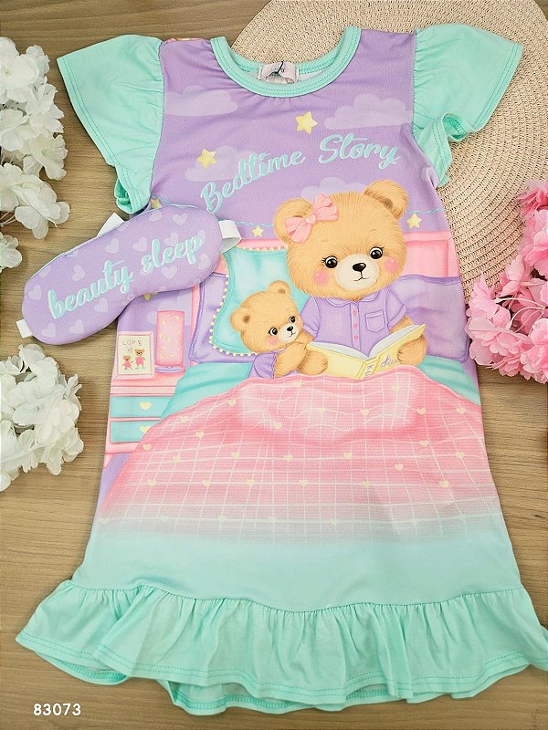 Camisola em Malha Comfy (acompanha Máscara) Kukiê Infantil Menina