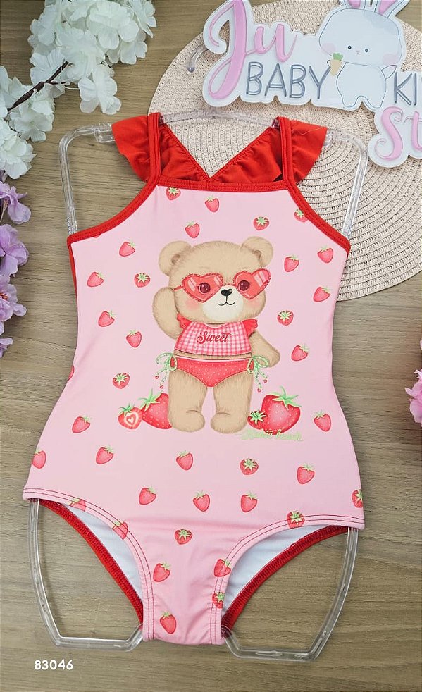 Maiô em Malha com Proteção UV50+ Kukiê Infantil Menina