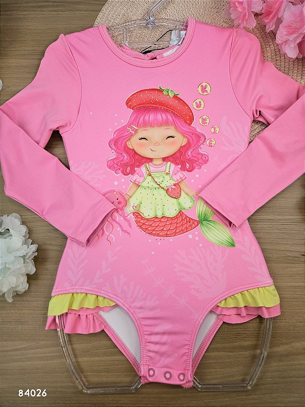 Maiô em Malha com Proteção UV 50+ Kukiê Bebê Menina