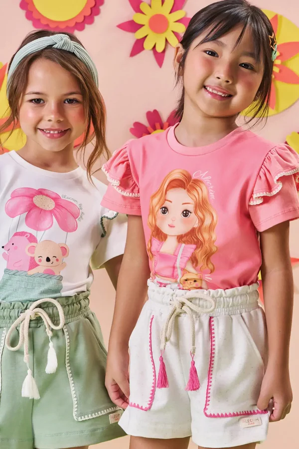 Blusa em Meia Malha Kukiê Infantil Menina