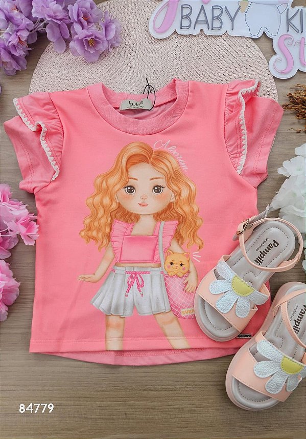 Blusa em Meia Malha Kukiê Infantil Menina