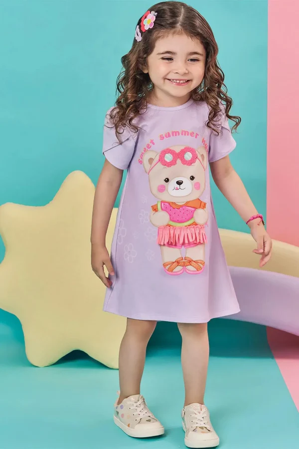 Vestido em Cotton Kukiê Bebê Menina