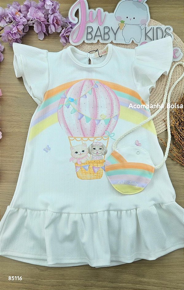 Vestido em Malha Jacquard Kukiê Bebê Menina