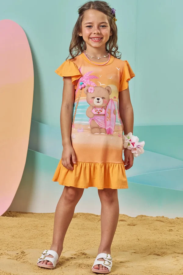 Vestido em Meia Malha Kukiê Infantil Menina