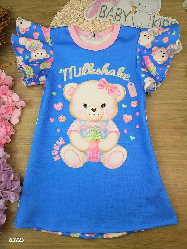 Vestido em Fly Tech Kukiê Infantil Menina