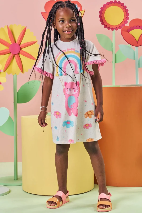 Vestido em Malha Fresh Kukiê Infantil Menina