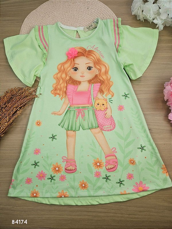 Vestido em Meia Malha Kukiê Infantil Menina