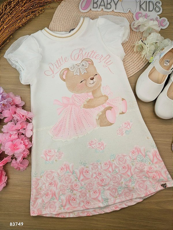 Vestido em Molecotton Kukiê Infantil Menina