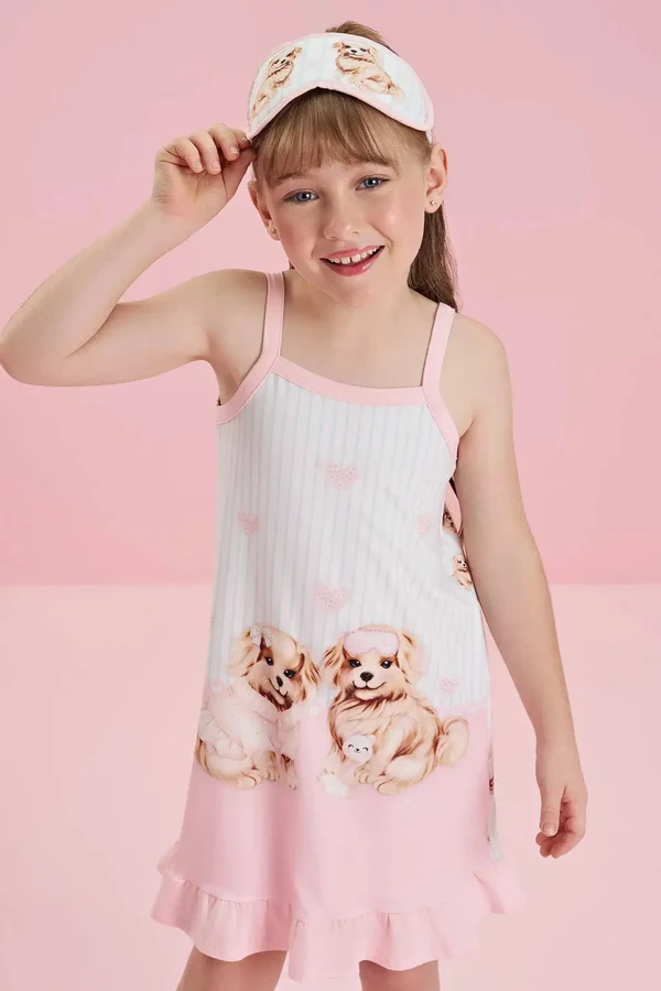 Camisola em Malha Comfy. Acompanha Máscara Infanti Infantil Menina