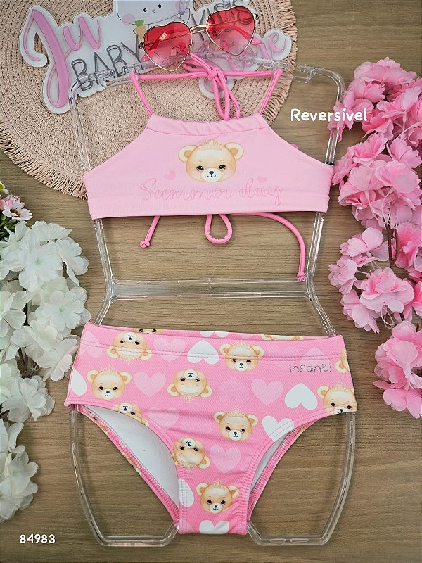 Biquíni Reversível em Malha Uv Dry com Proteção Uv 50+ Infanti Infantil Menina