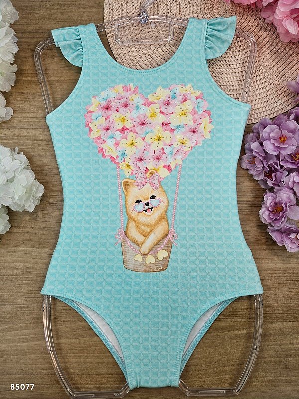 Maiô em Malha Uv Dry com Proteção Uv 50+ Infanti Infantil Menina