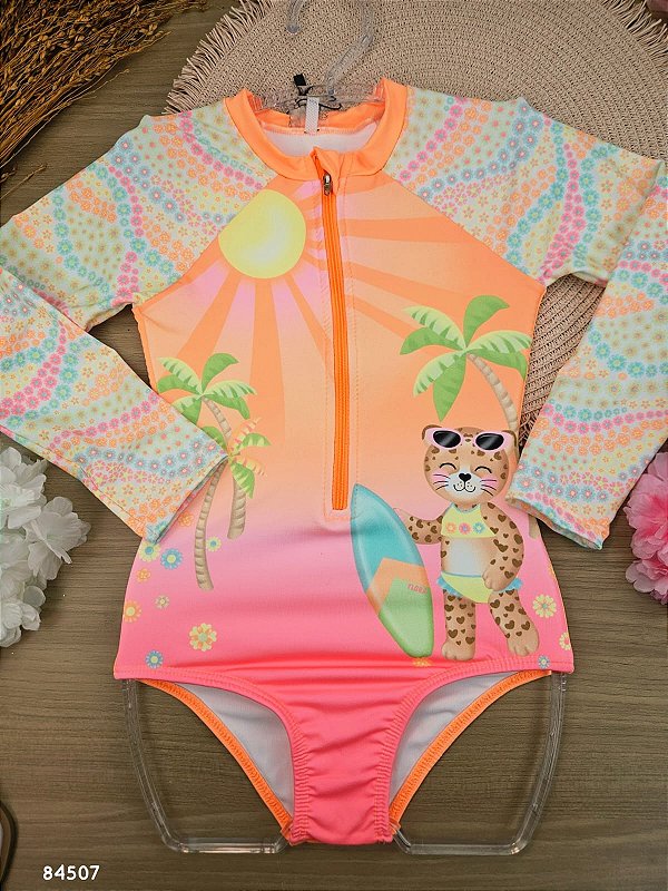 Maiô em Malha Uv Dry com Proteção Uv 50+ Infanti Infantil Menina