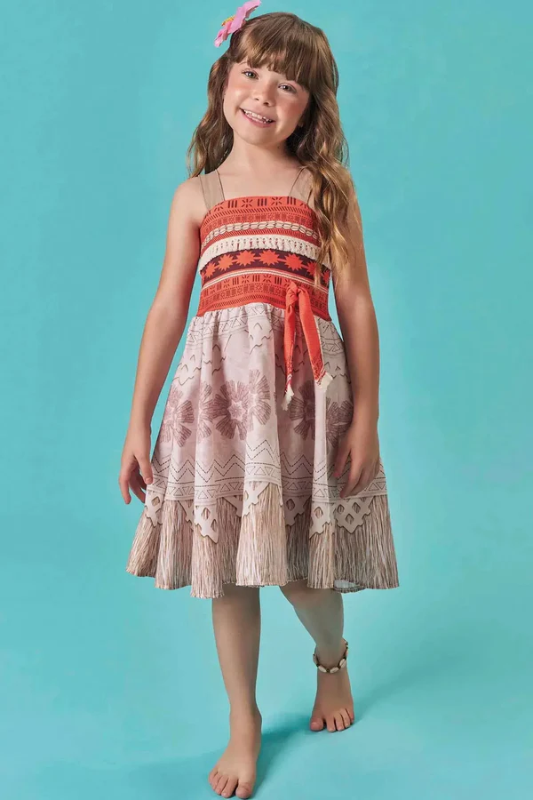 Fantasia de Havaiana em Fly Tech e Nylon Infanti Infantil Menina