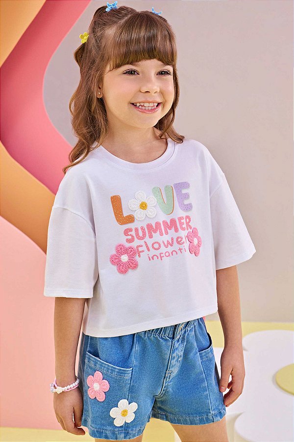 Blusa boxy em meia malha Infanti