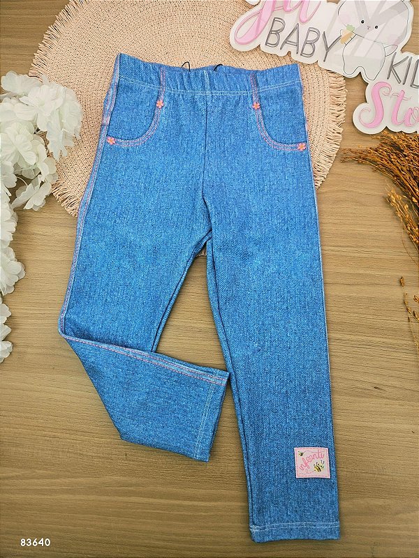 Calça Legging em Molecotton Infanti Bebê Menina