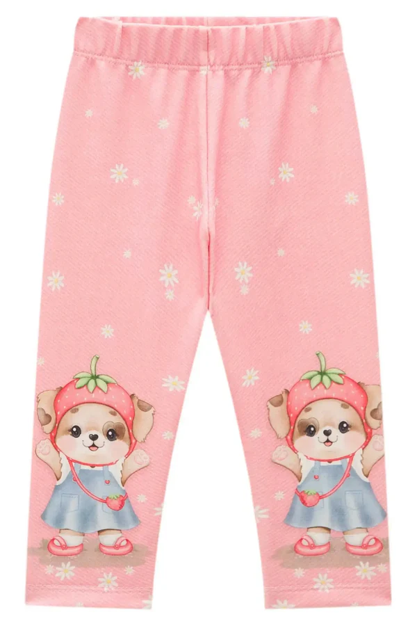 Calça Legging em Molecotton Infanti Bebê Menina
