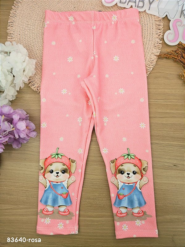 Calça Legging em Molecotton Infanti Bebê Menina