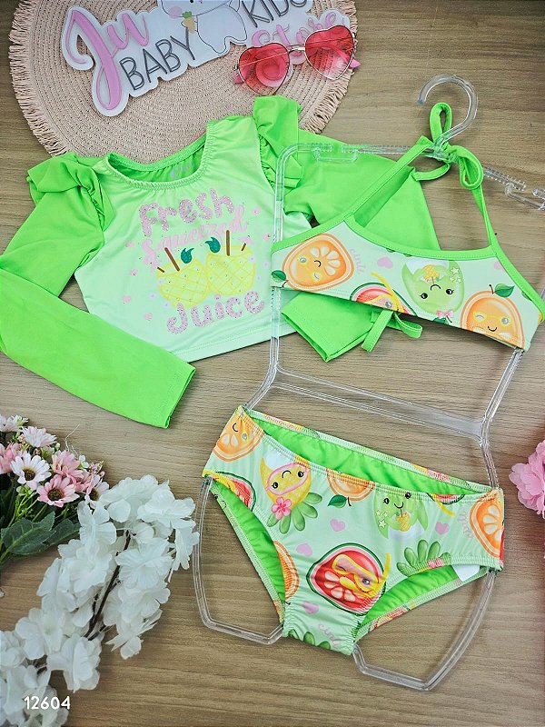 BIQUINI TOP, CALCINHA E BLUSA VERDE CINTi