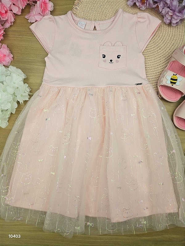 Vestido Tule Ursinha Cinti