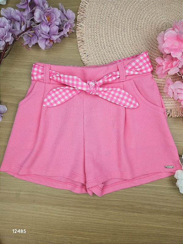 Shorts Rosa Xadrez Cinti