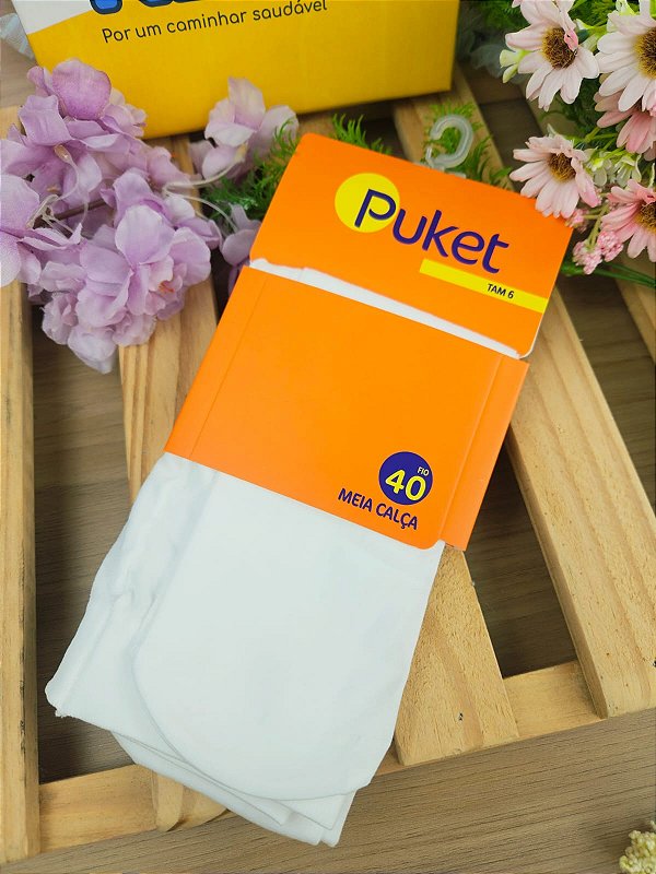 Meia Calça Fio 40 Branca Puket