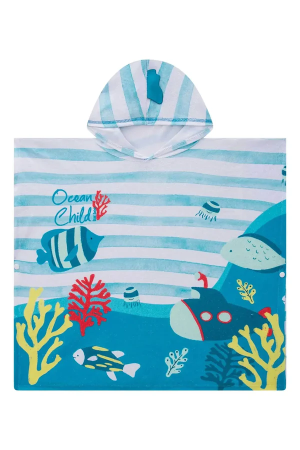 Toalha Poncho com Capuz em Plush Atoalhado LucBoo