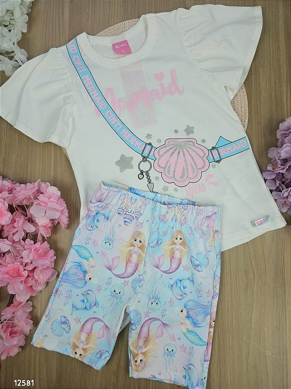 Conjunto Blusa Alongada e Short Biker Cinti
