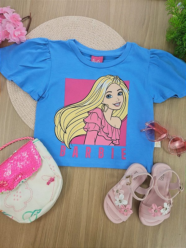 Blusa Boxy Azul Barbie Fakini