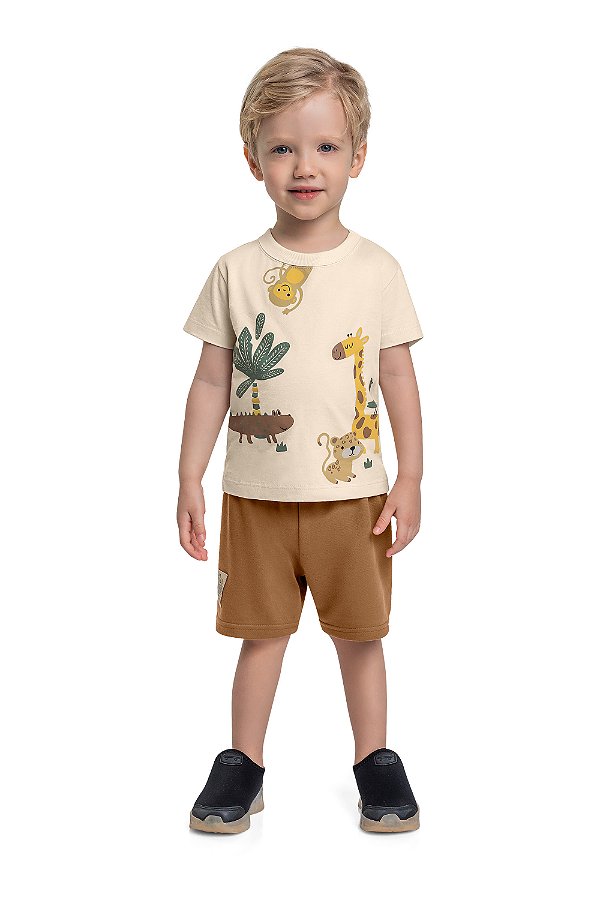 CONJUNTO CAMISETA MALHA BERMUDA MOLETOM Bee Loop