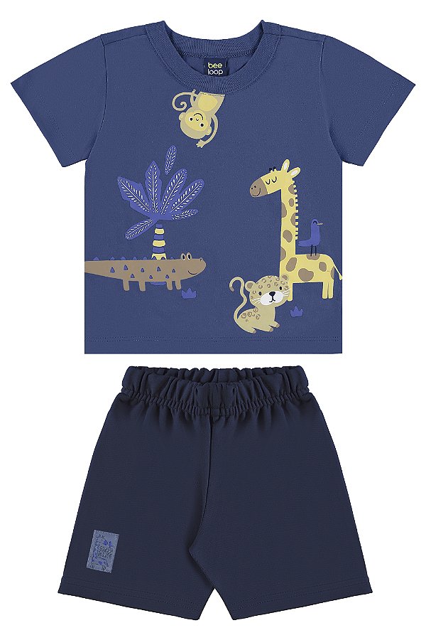 CONJUNTO CAMISETA MALHA BERMUDA MOLETOM Bee Loop