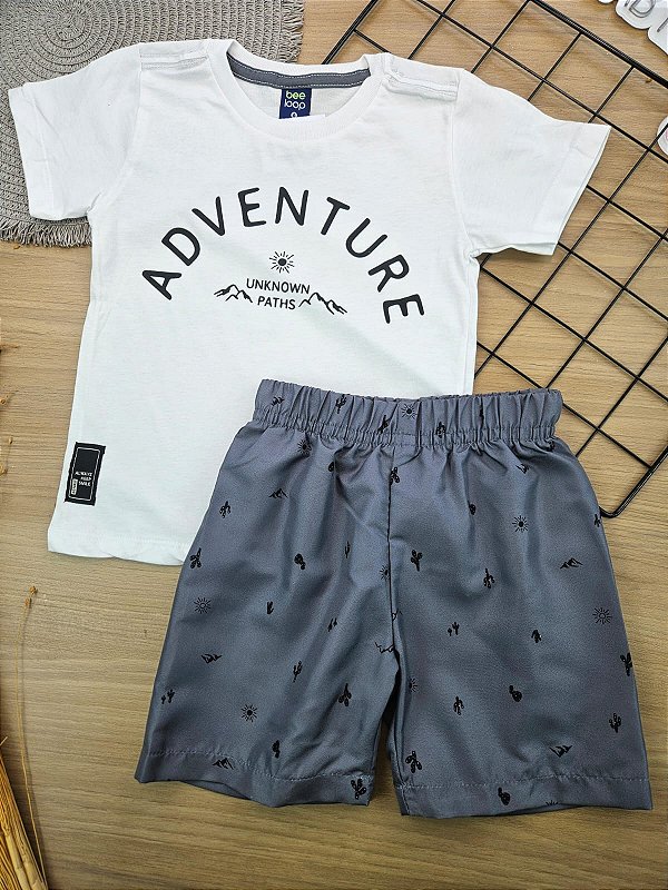 CONJUNTO CAMISETA MALHA E BERMUDA MICROFIBRA SUBLIMADA Bee Loop