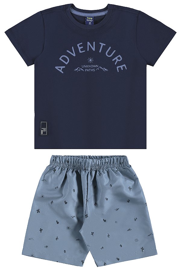 CONJUNTO CAMISETA MALHA E BERMUDA MICROFIBRA SUBLIMADA Bee Loop