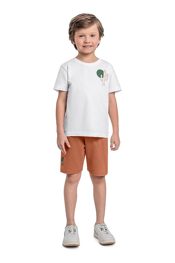 CONJUNTO CAMISETA MALHA E BERMUDA MOLETOM Bee Loop