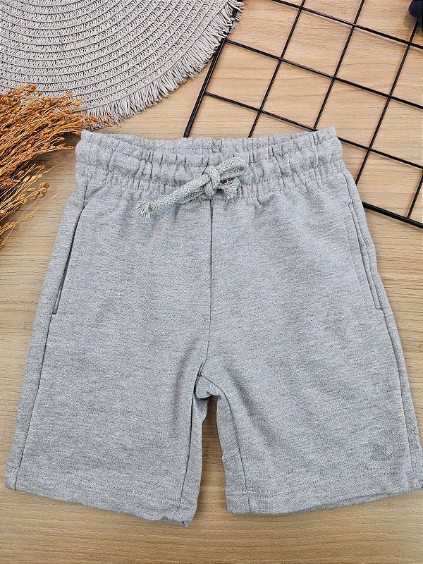 BERMUDA EM MOLETOM SEM FELPA Cinza Up Baby