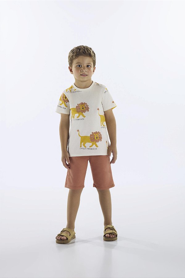 CONJUNTO CAMISETA MALHA E BERMUDA EM MOLETOM Up Baby