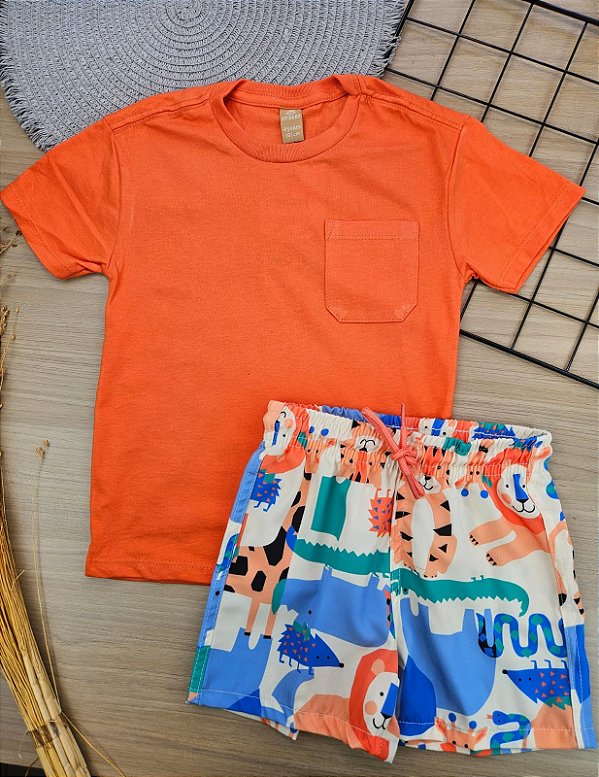 CONJUNTO CAMISETA MALHA E SHORT MICROFIBRA Up Baby