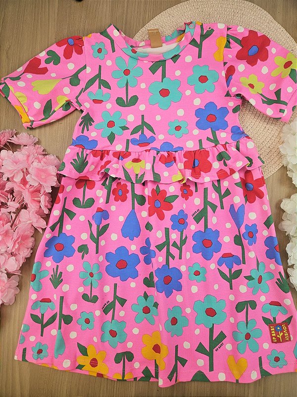 VESTIDO EM COTTON FLORAL Up Baby
