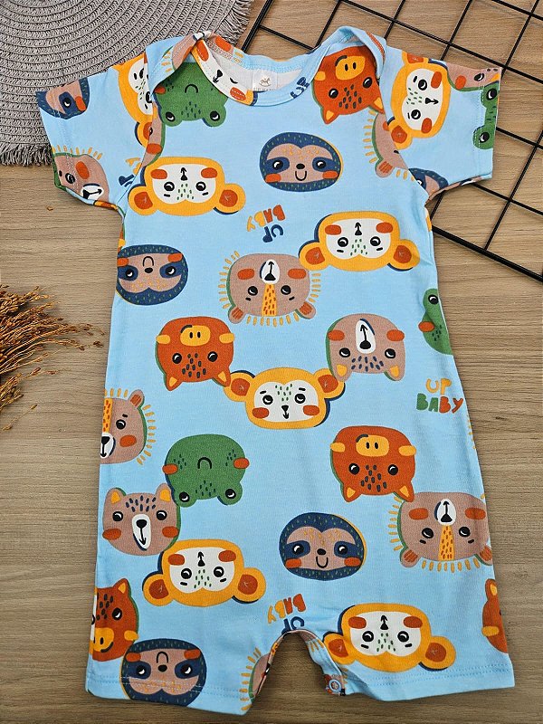 MACAQUINHO MANGA CURTA EM SUEDINE Animais Up Baby