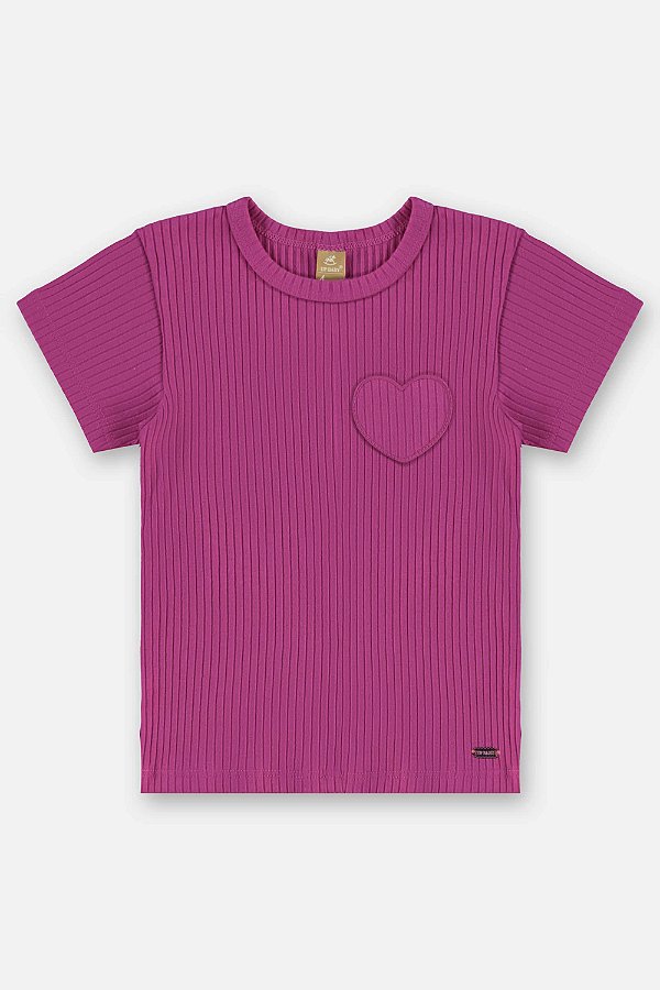 BLUSA MANGA CURTA EM RIBANA CANELADA Up Baby
